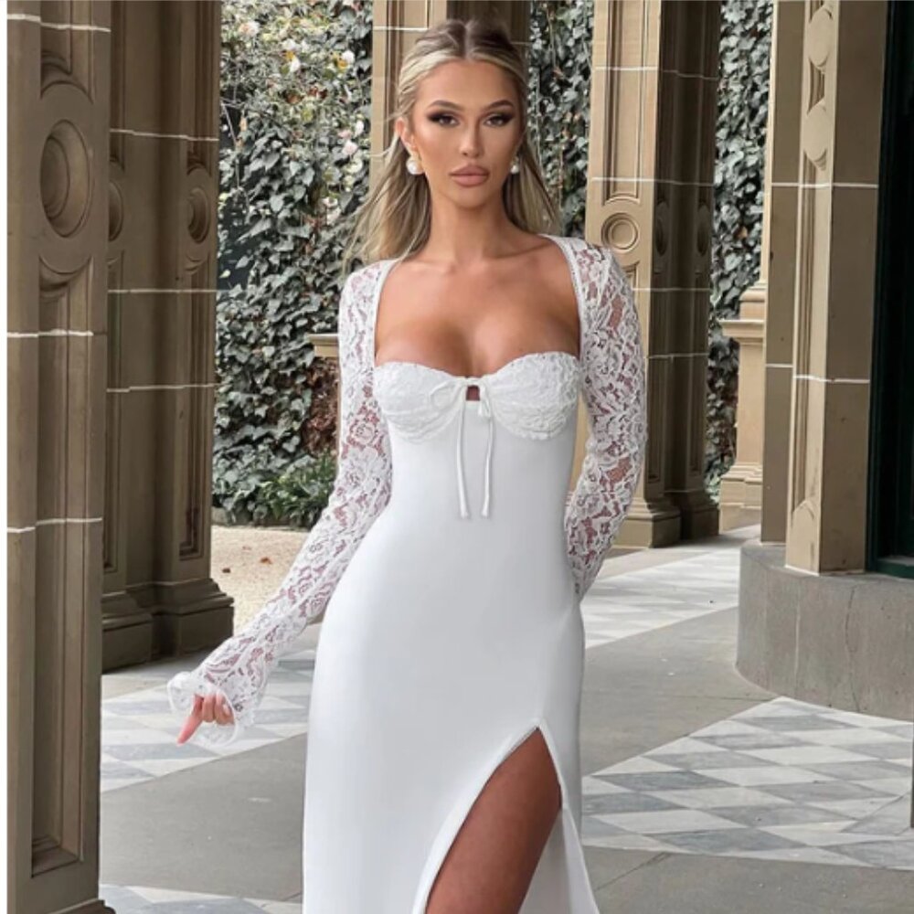 Babyboo White Bridal Maxi Dress NWT